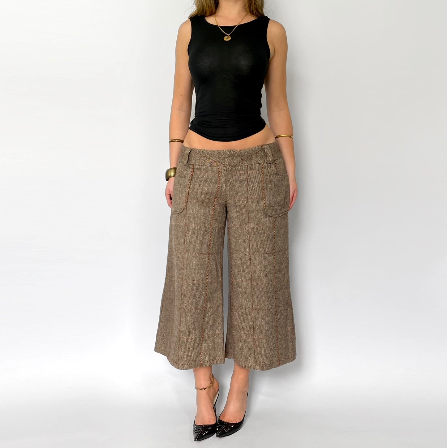 00’s Plaid Twill Capris