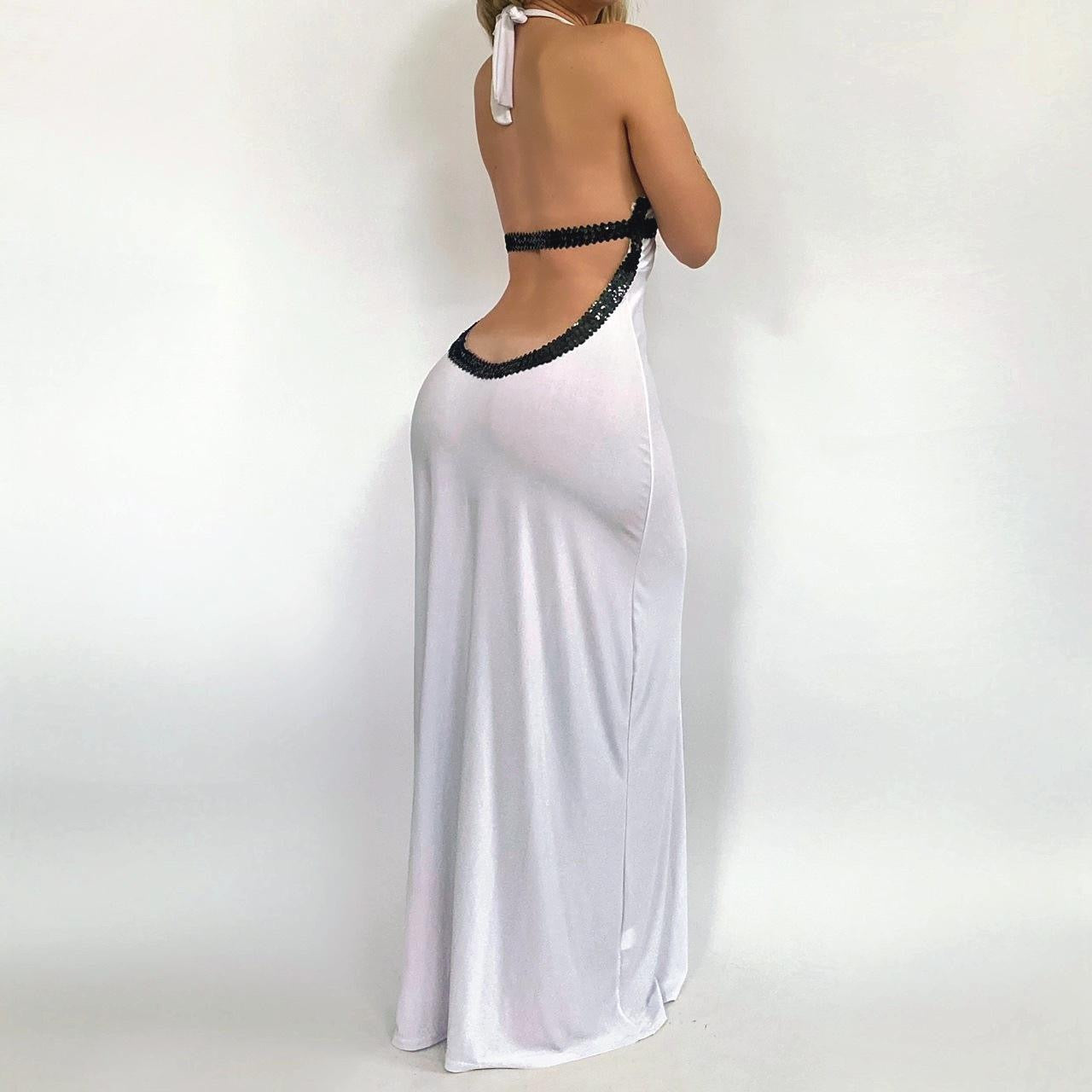 00s Backless Maxi Dress