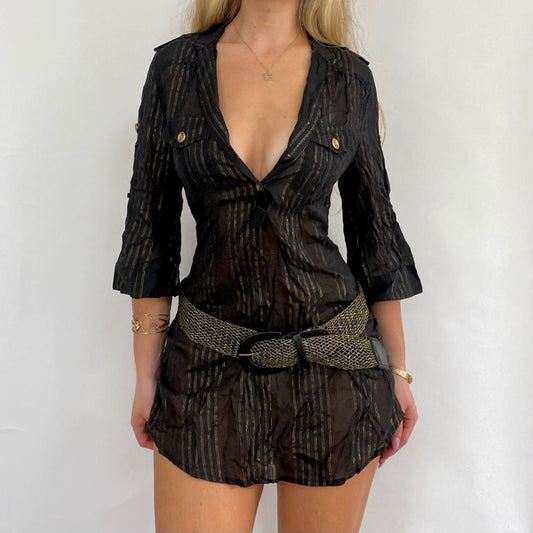 00s linen Striped Tunic