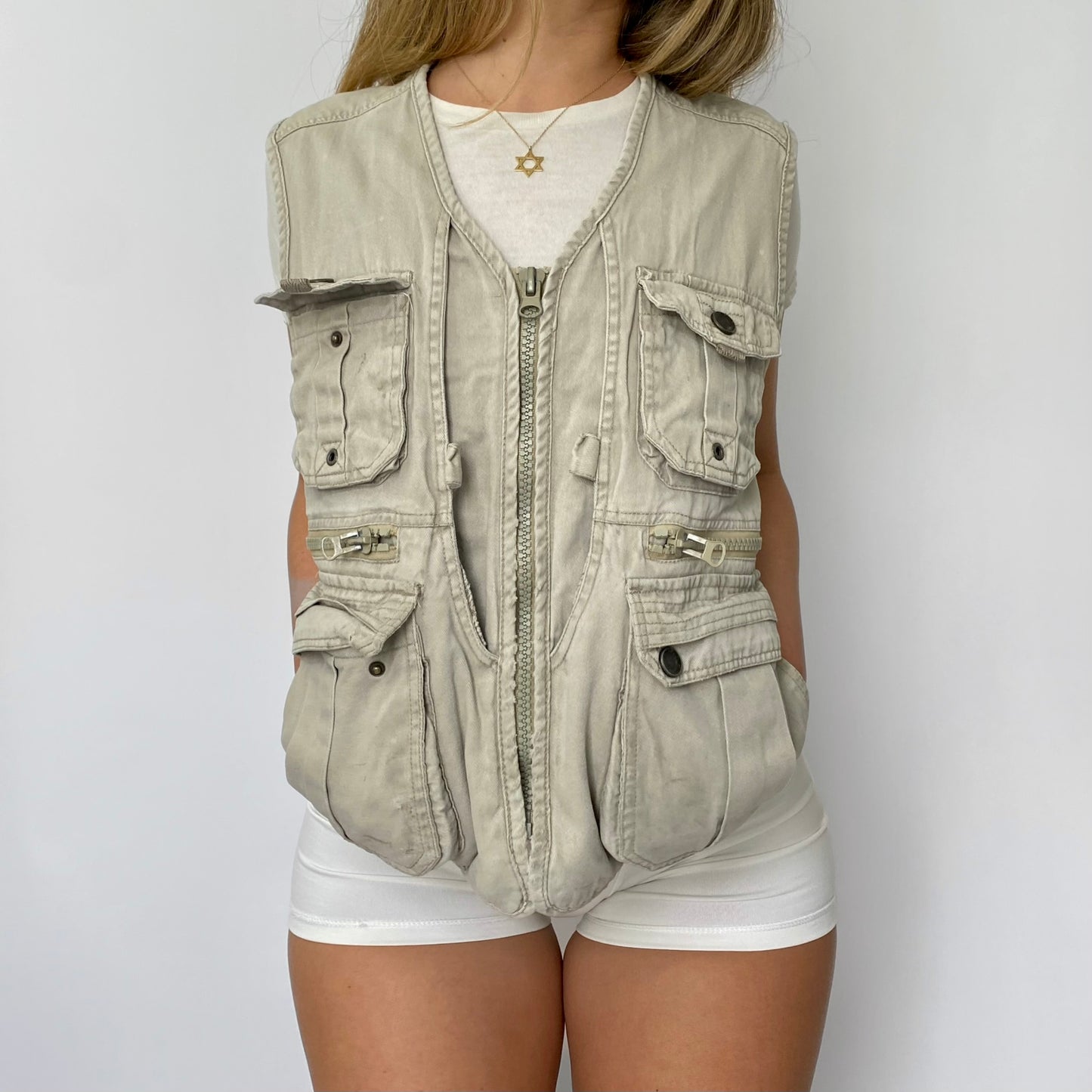 90’s Khaki Utility Vest
