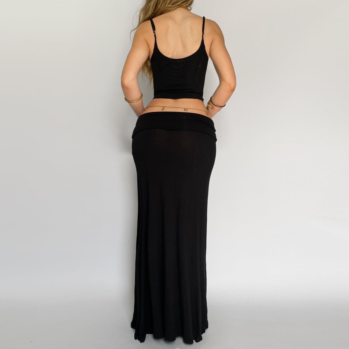 00s Noir Fold-over Skirt