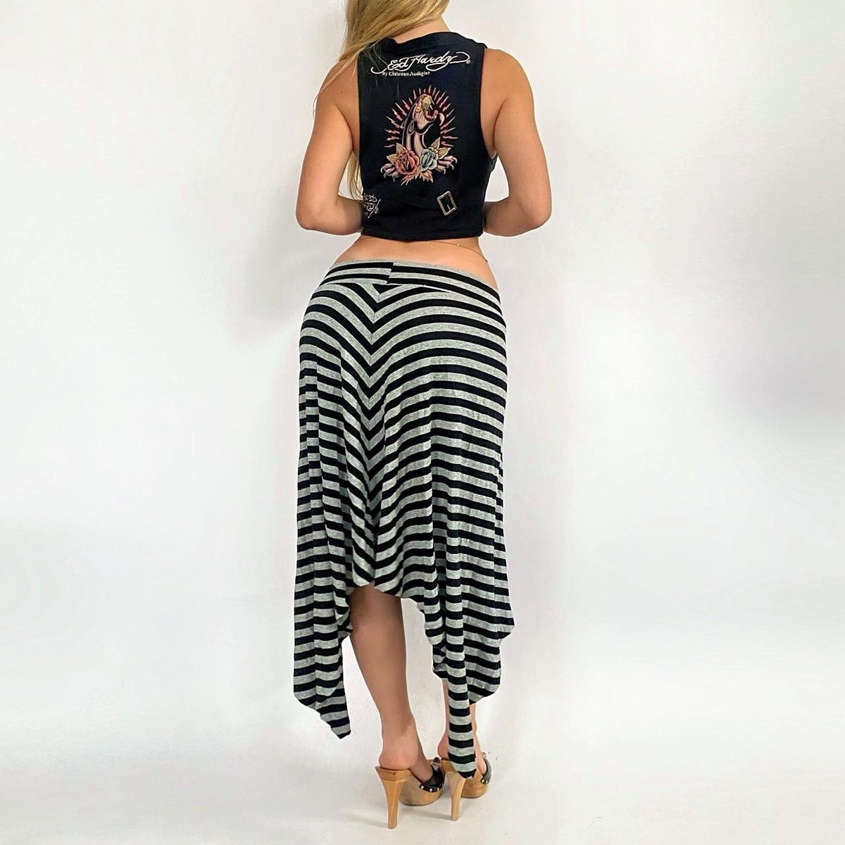 00s Asymmetrical Stripe Midi
