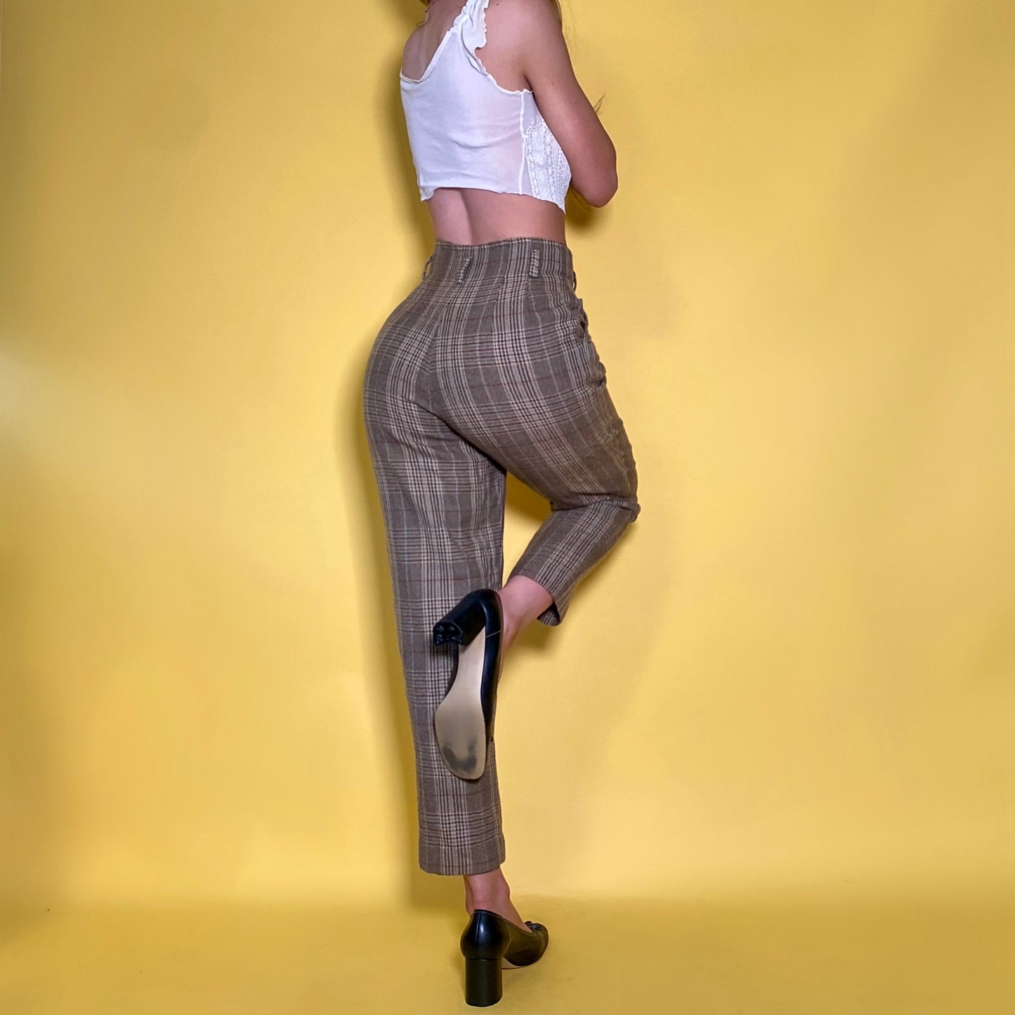 70’s Plaid Pleated Trousers