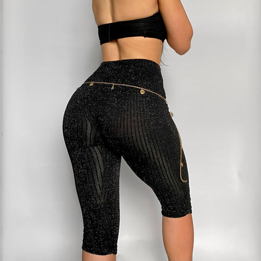 00s Sparkly Capri Leggings