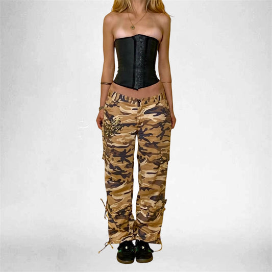 Y2k Baby Phat Camo Cargos