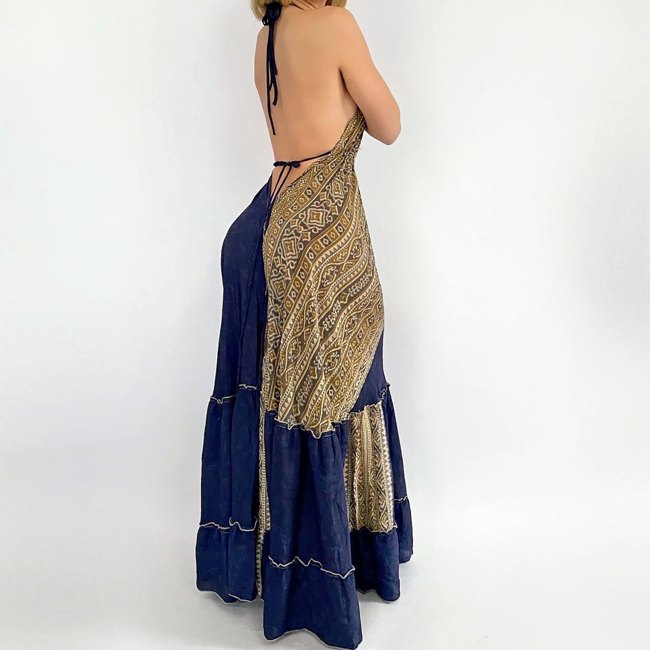 Silk Backless Maxi Dress