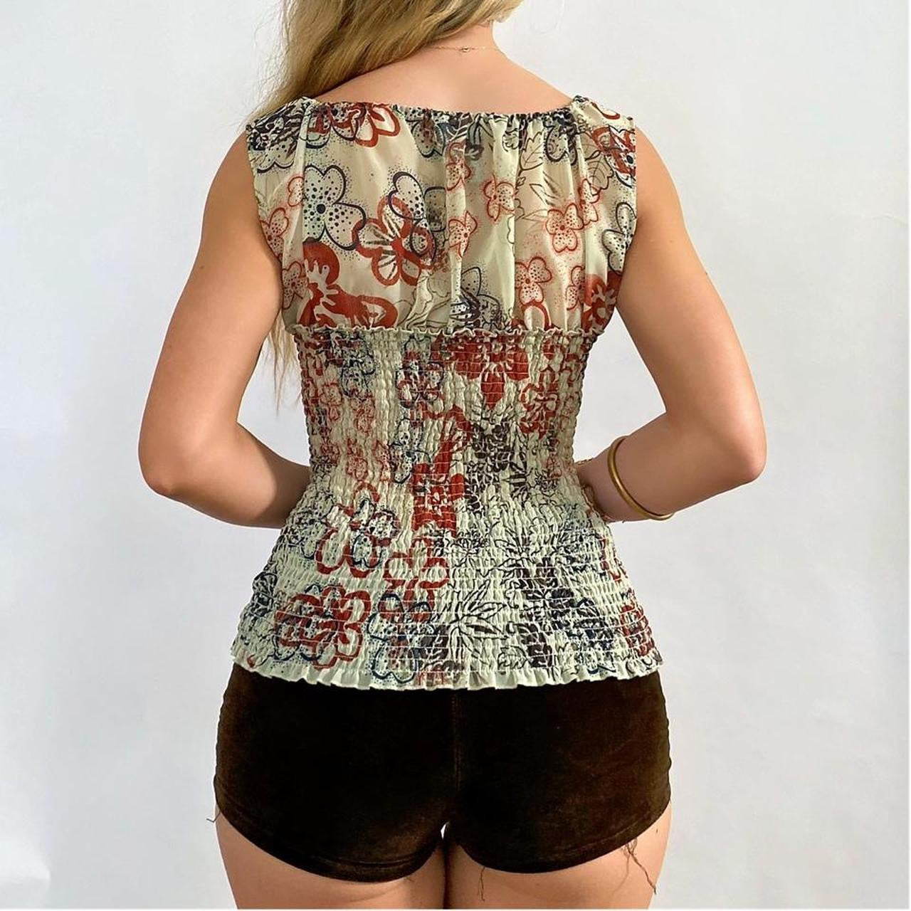 00s Floral Milkmaid Top