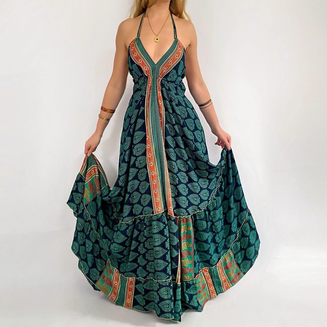 Silk Backless Maxi Dress
