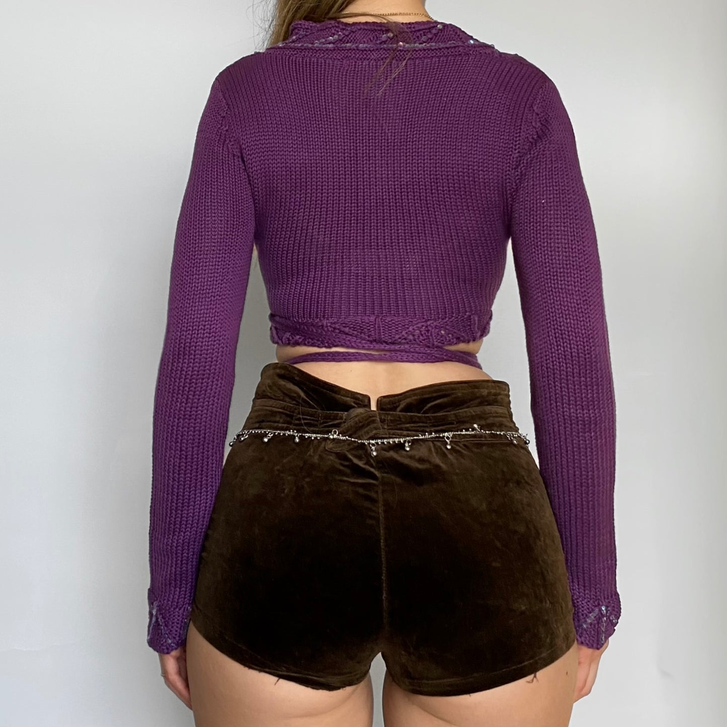 00s Embellished Wrap Sweater