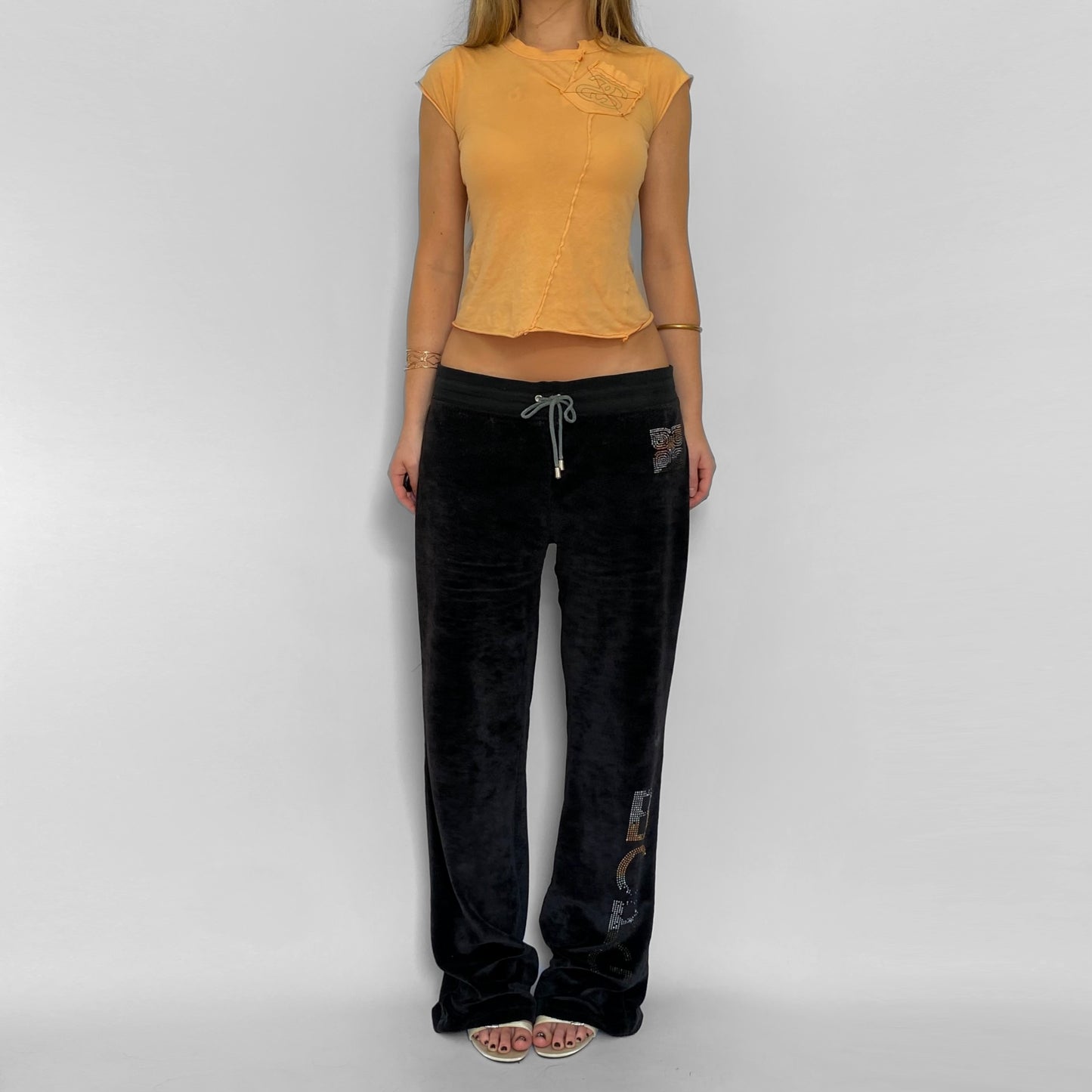 00s BCBG Studded Velour Track Pants