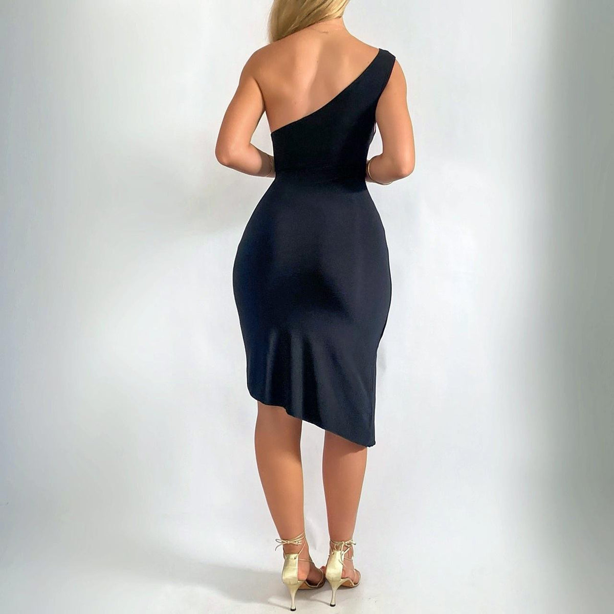 00s Asymmetrical O-ring Dress