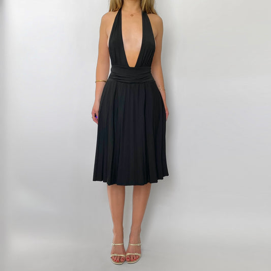 00s Plunging Halter Dress