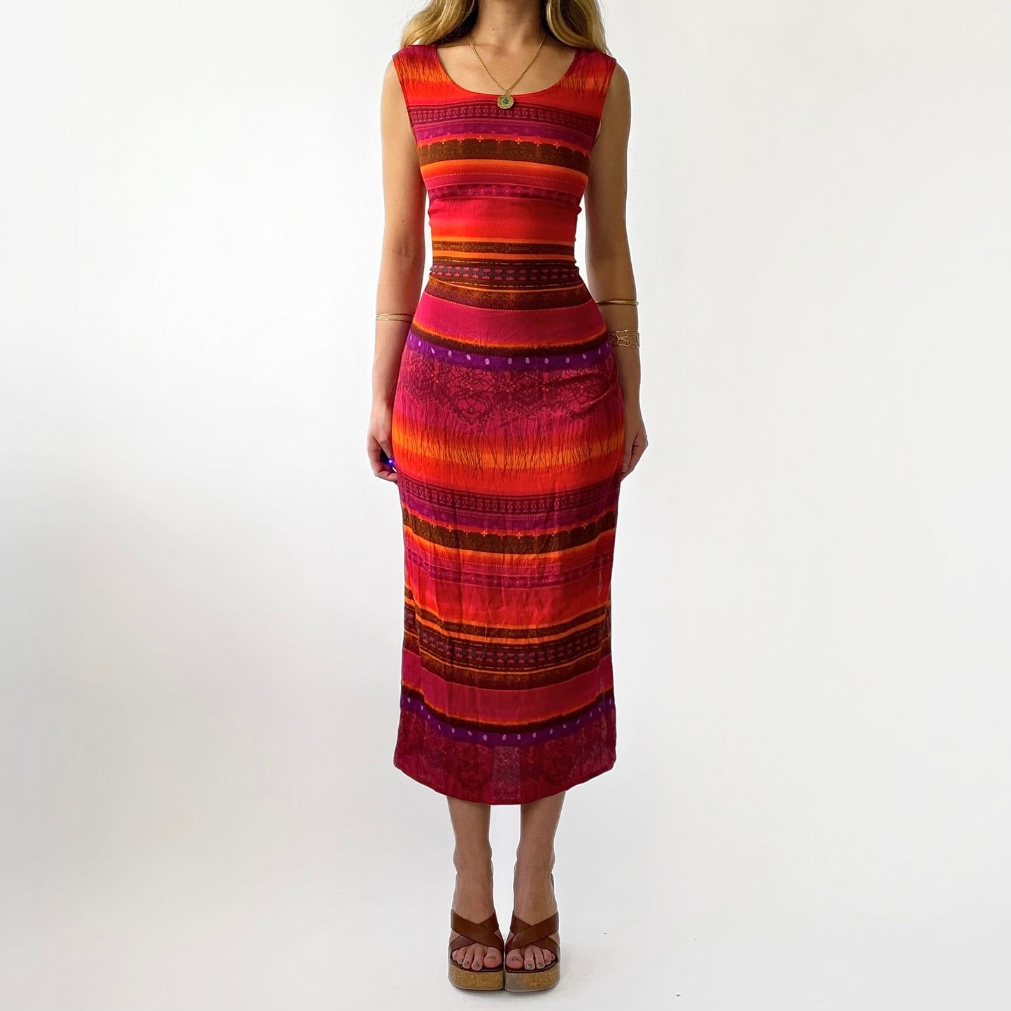 90's Sunset Midi Dress