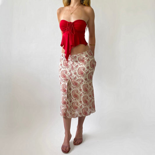 90’s Paisley Tiered Midi Skirt