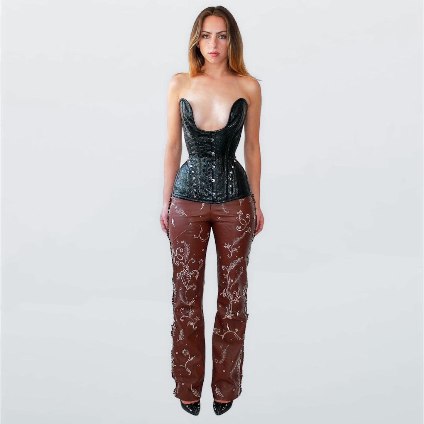 Mandalay Leather Beaded Pants