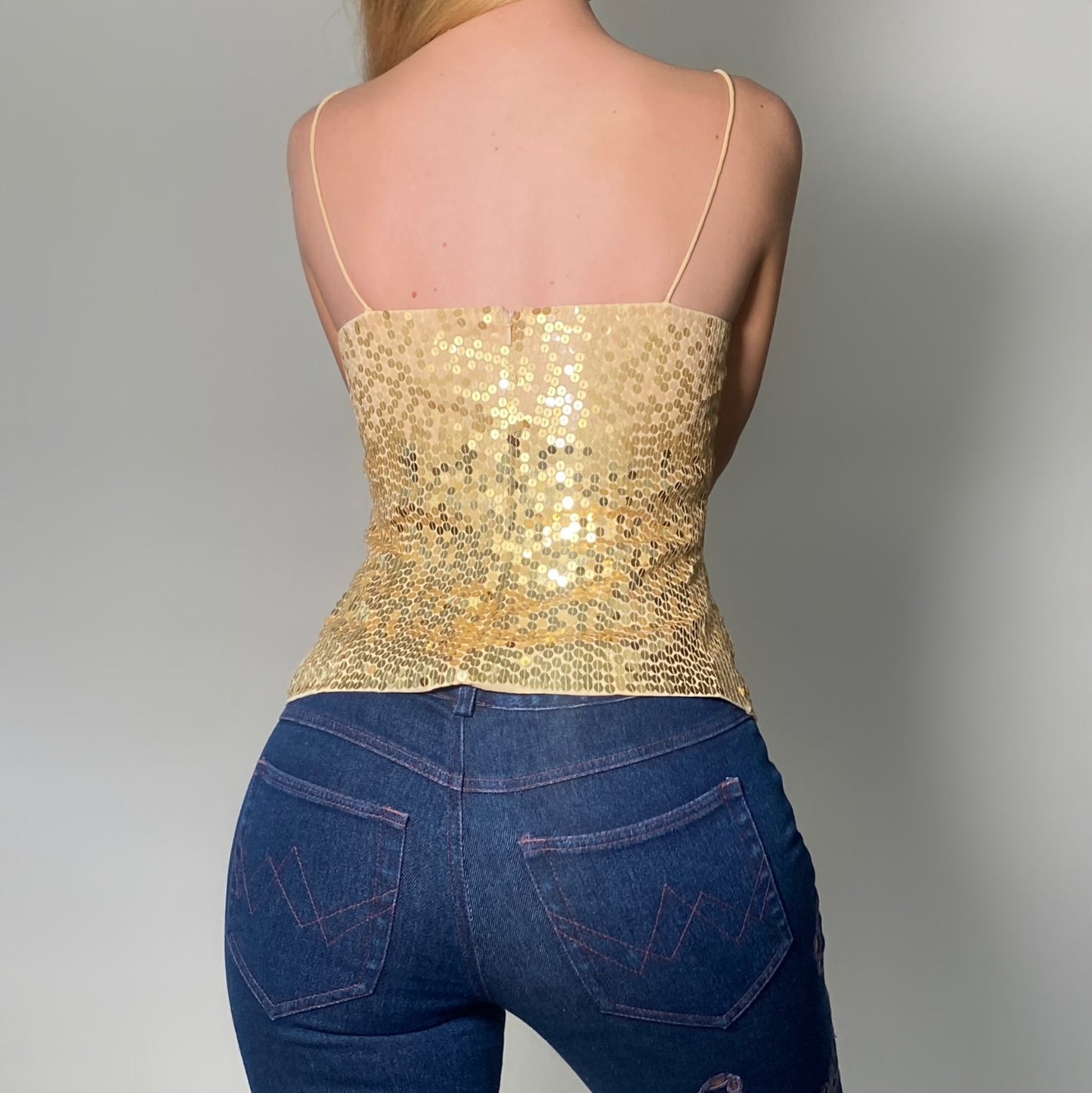 Y2k Gold Sequin Tank