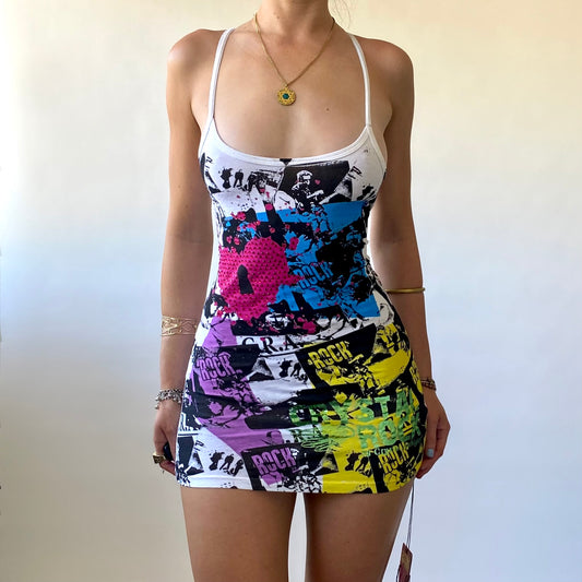 2000s Christian Audigier Rock Mini Dress