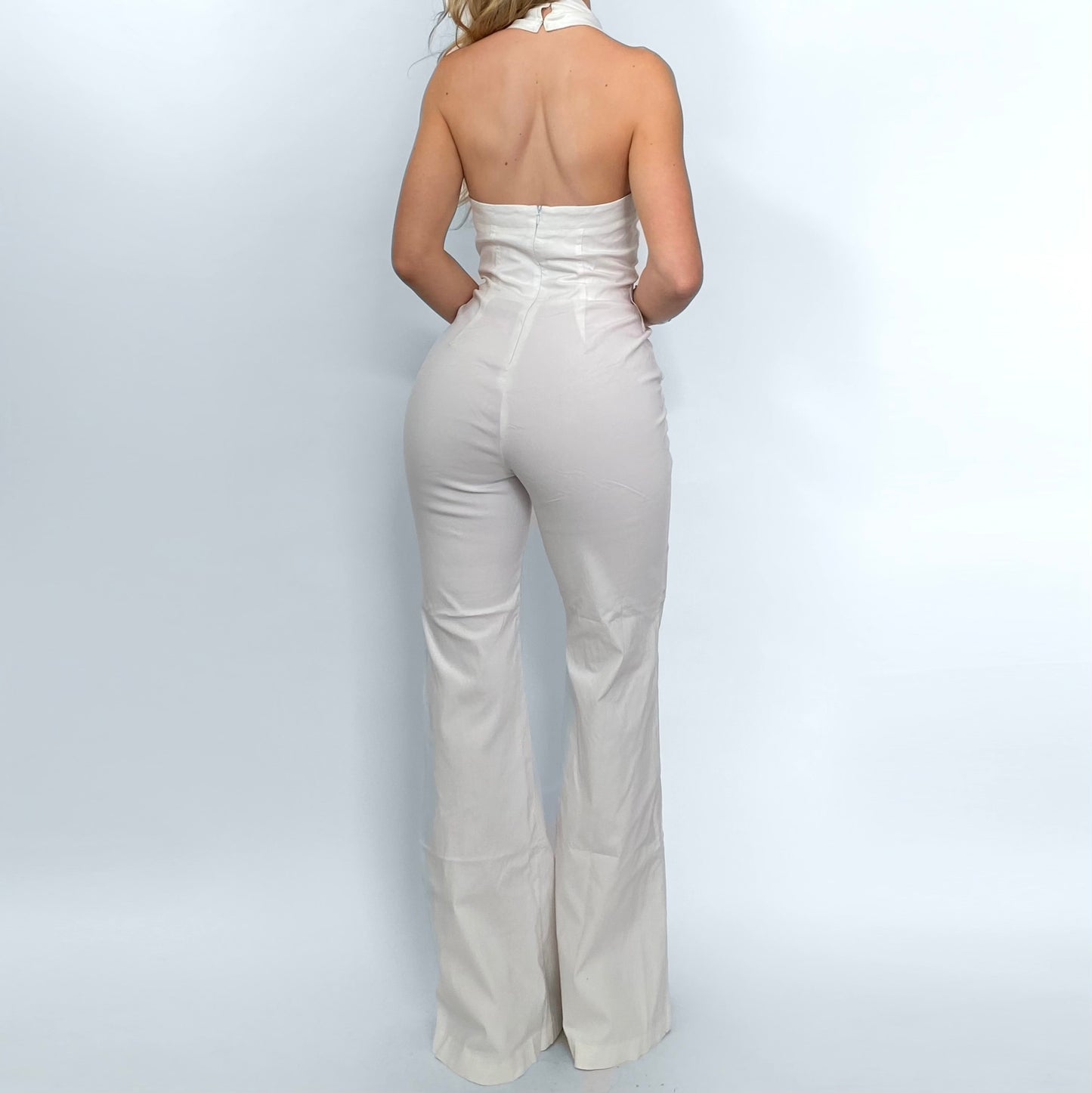 00s White Collared jumpsuit