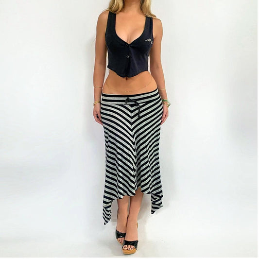 00s Asymmetrical Stripe Midi