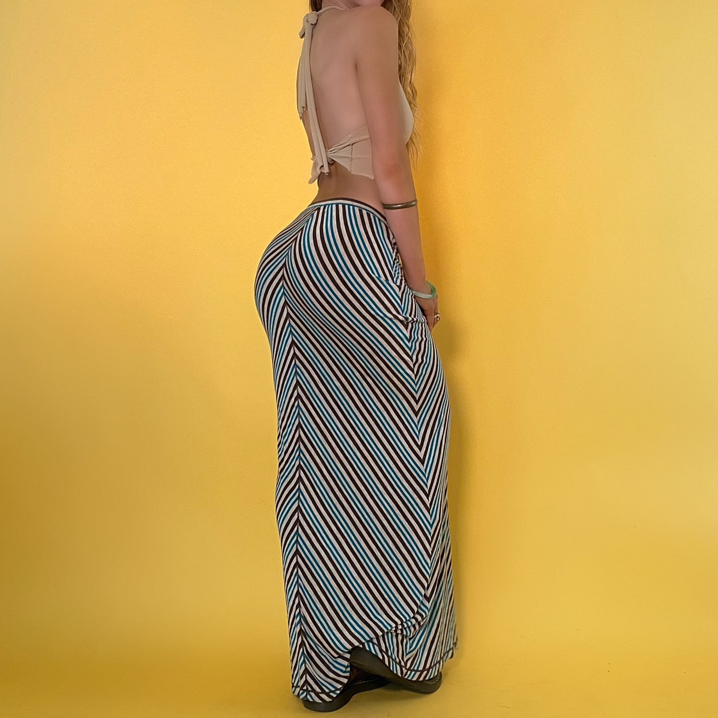 2000’s chevron stripe maxi skirt