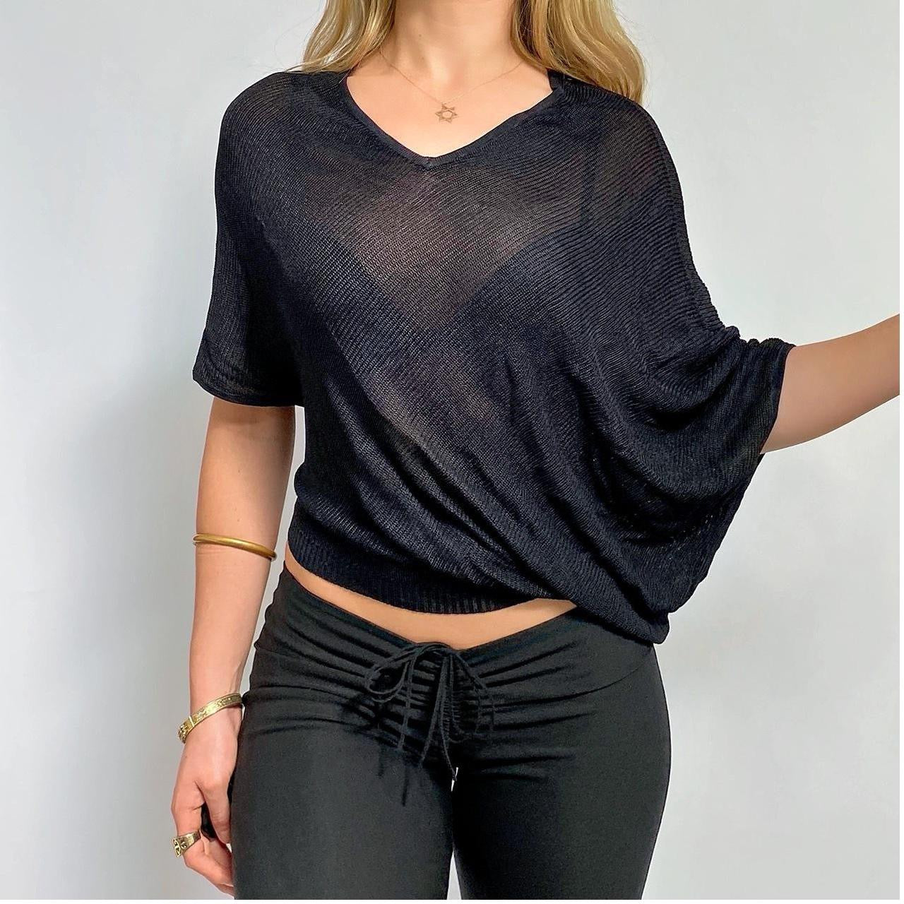 00s Black Batwing Knit