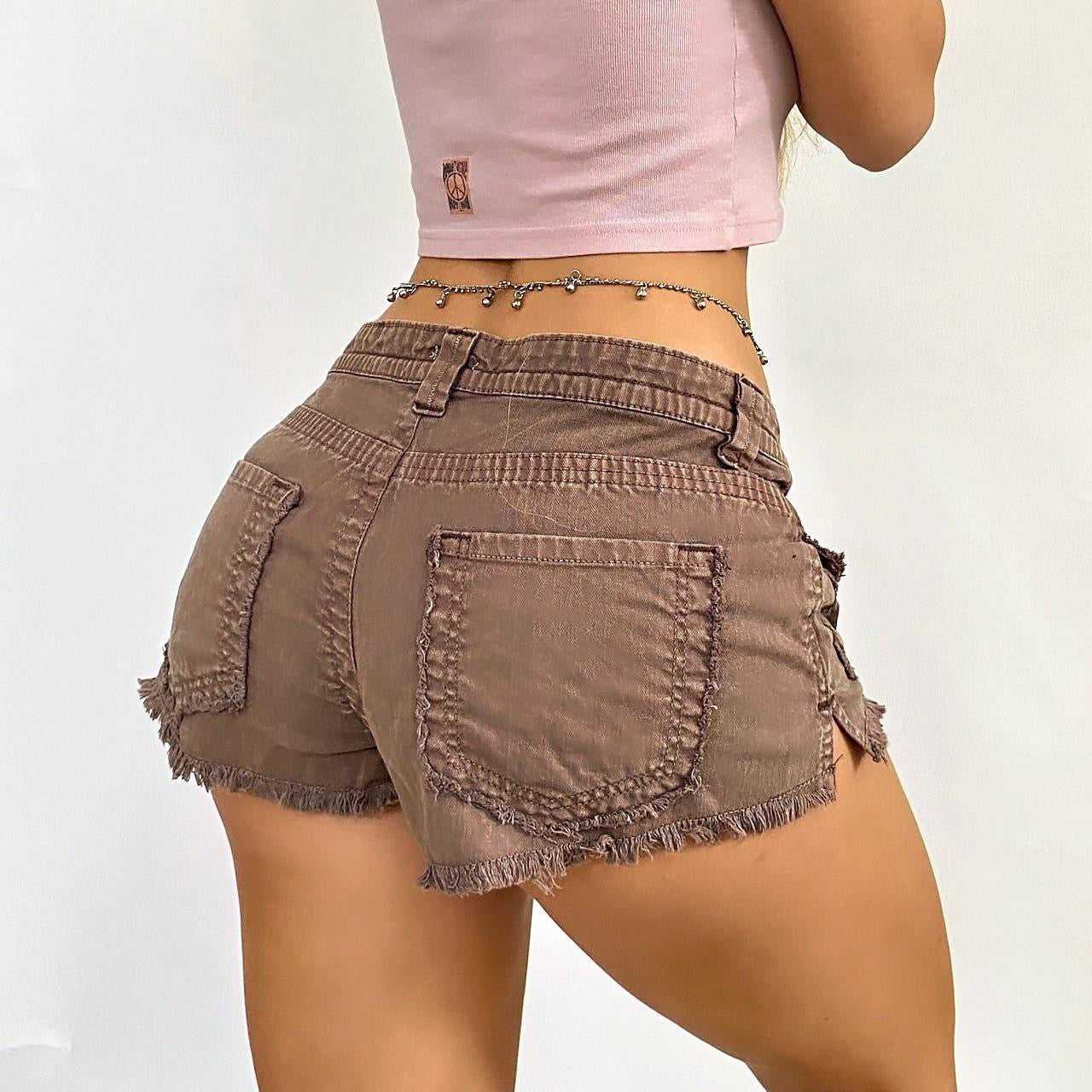 Low Rise Cargo Micro Shorts
