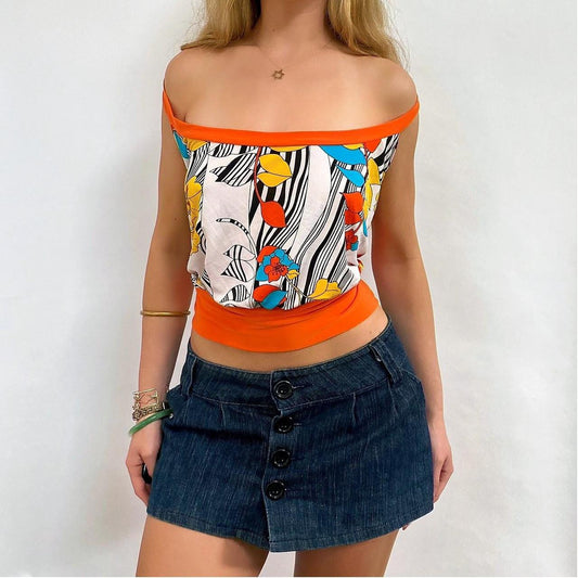 00s Floral Halter Top