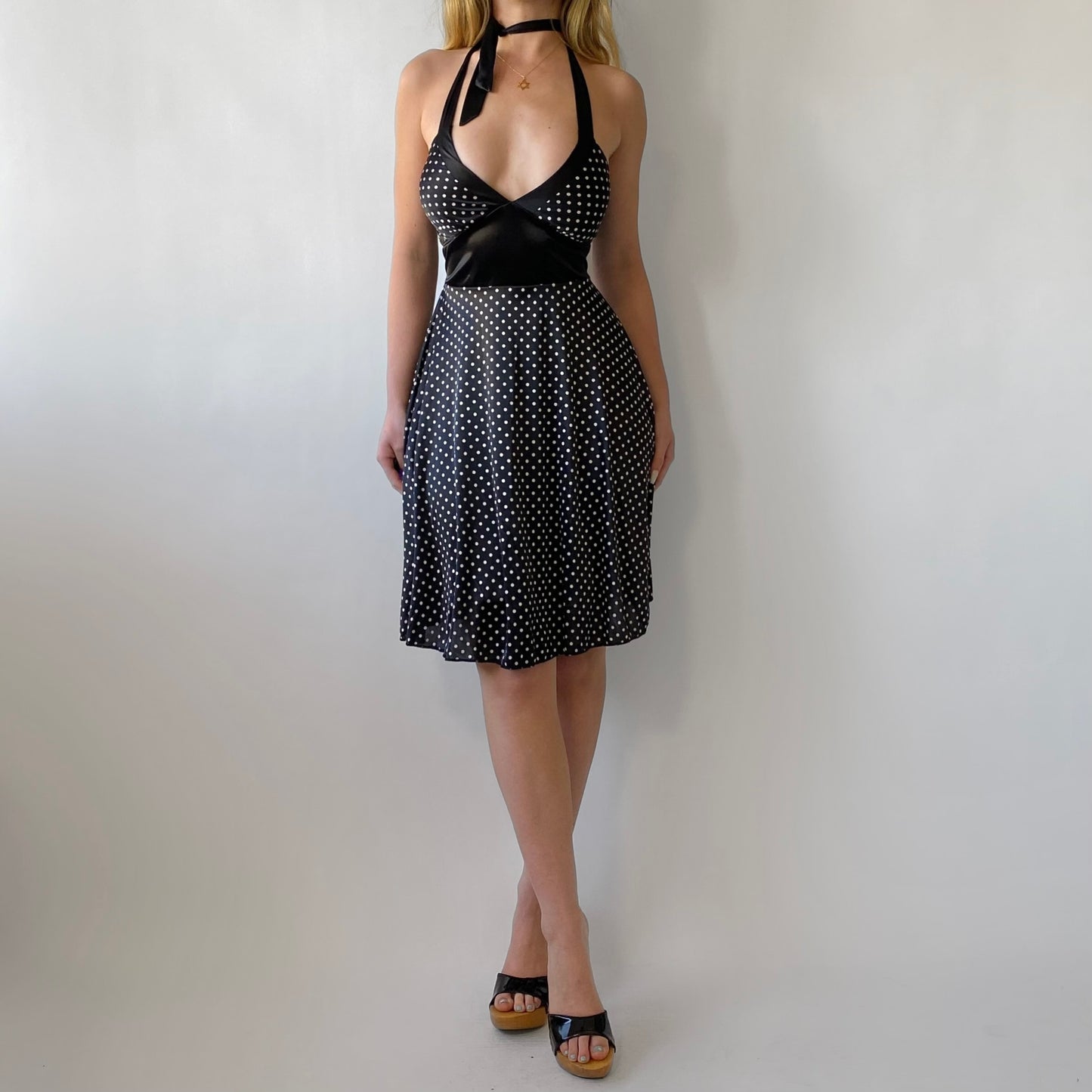 00s Halter Polka Dot Dress