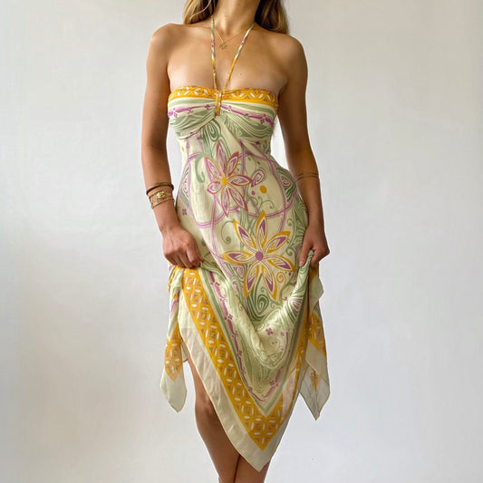 90's Silk Handkerchief Dress