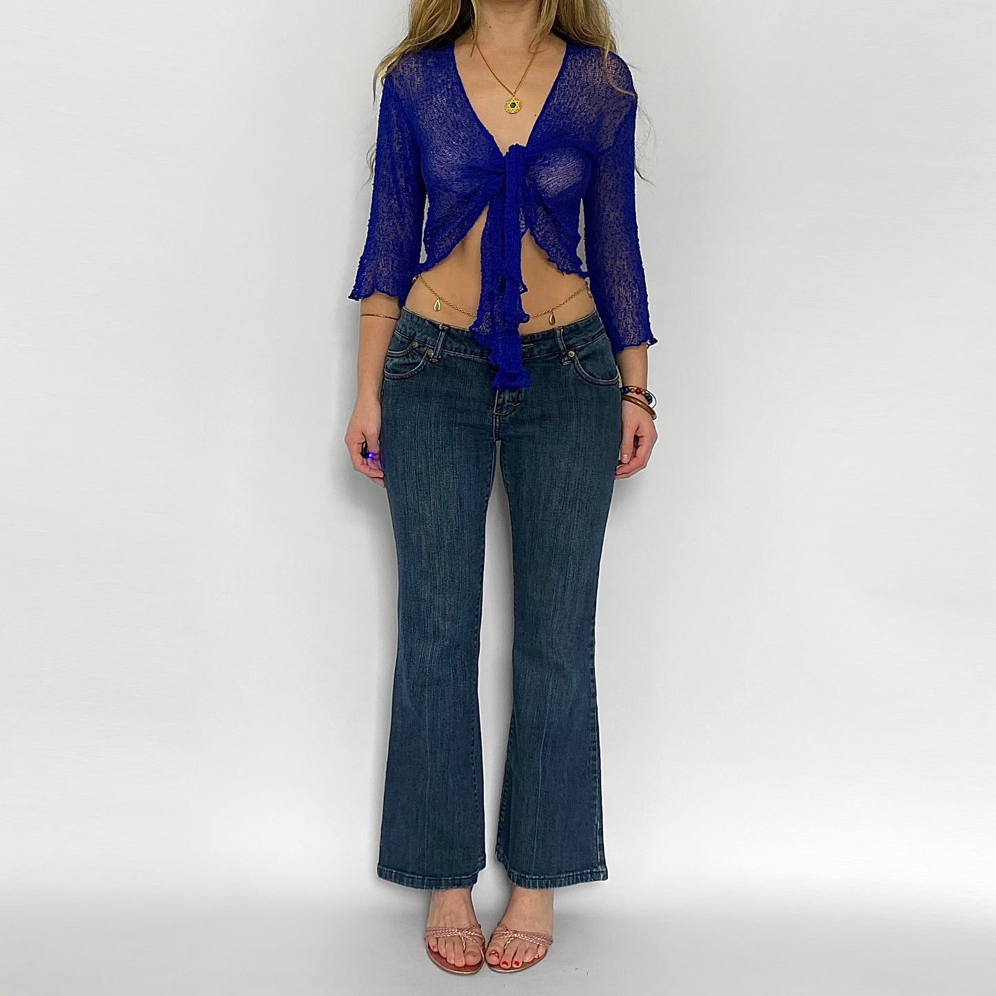 00s Dark Wash Kick Flares