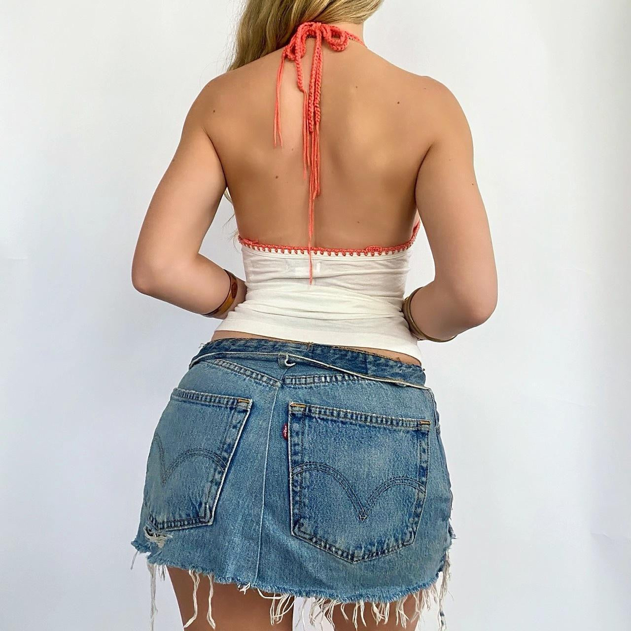 00s Beaded Knit Appliqué Halter