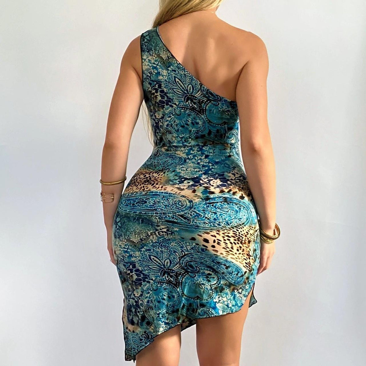 00s Paisley Leopard Dress