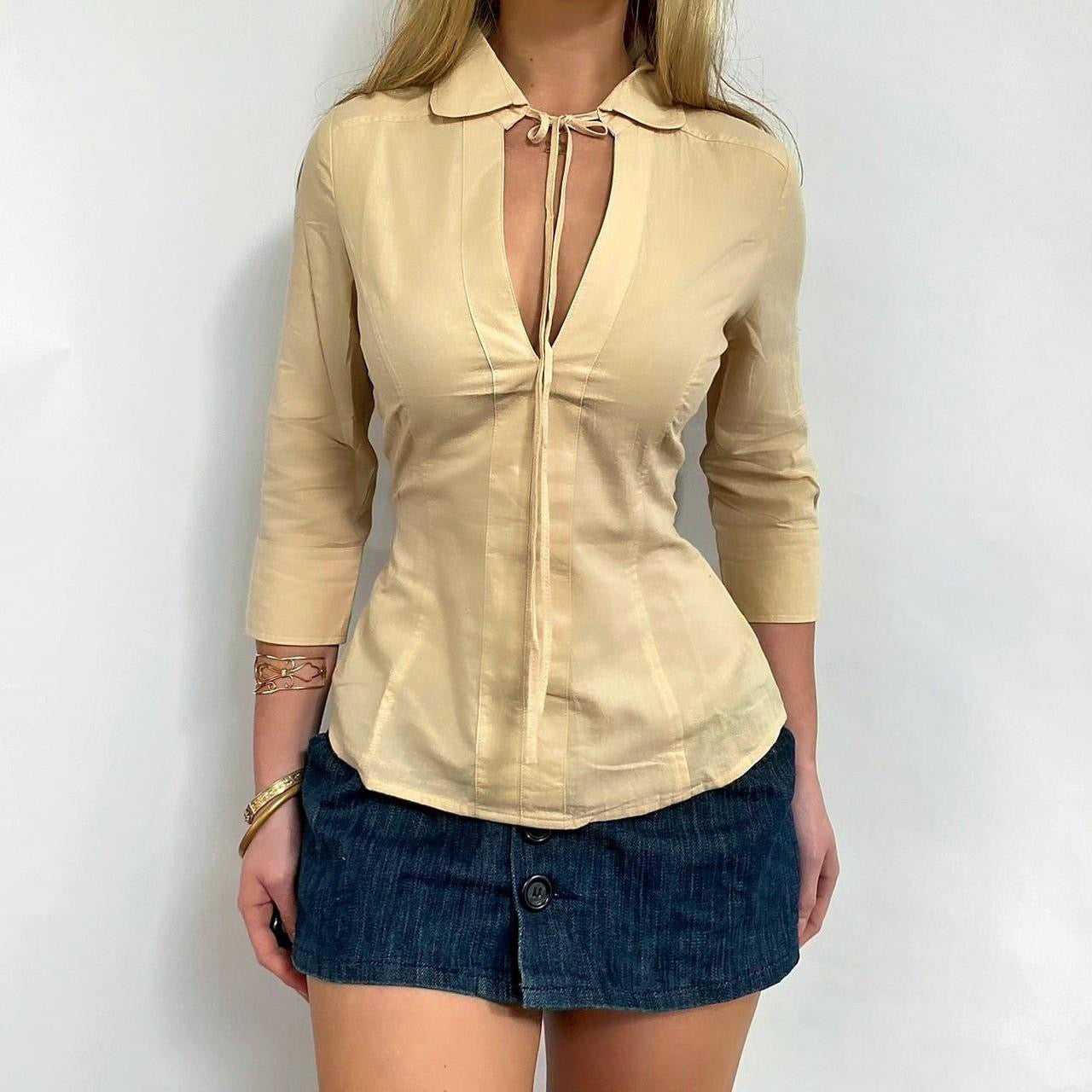 00s Collared Key-hole Top