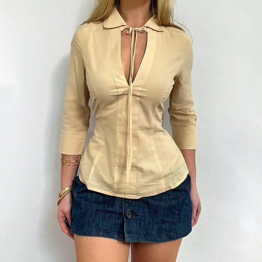 00s Collared Key-hole Top