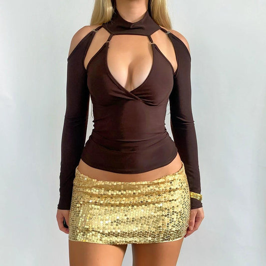 00s Cut-out Long sleeve Top