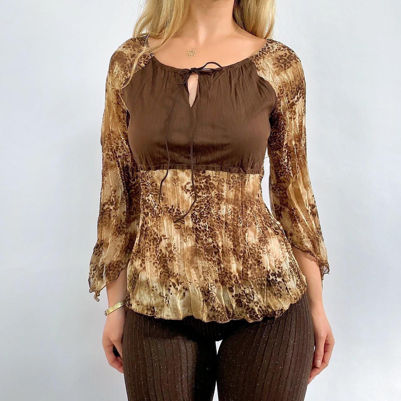 00s Leopard Tie Top