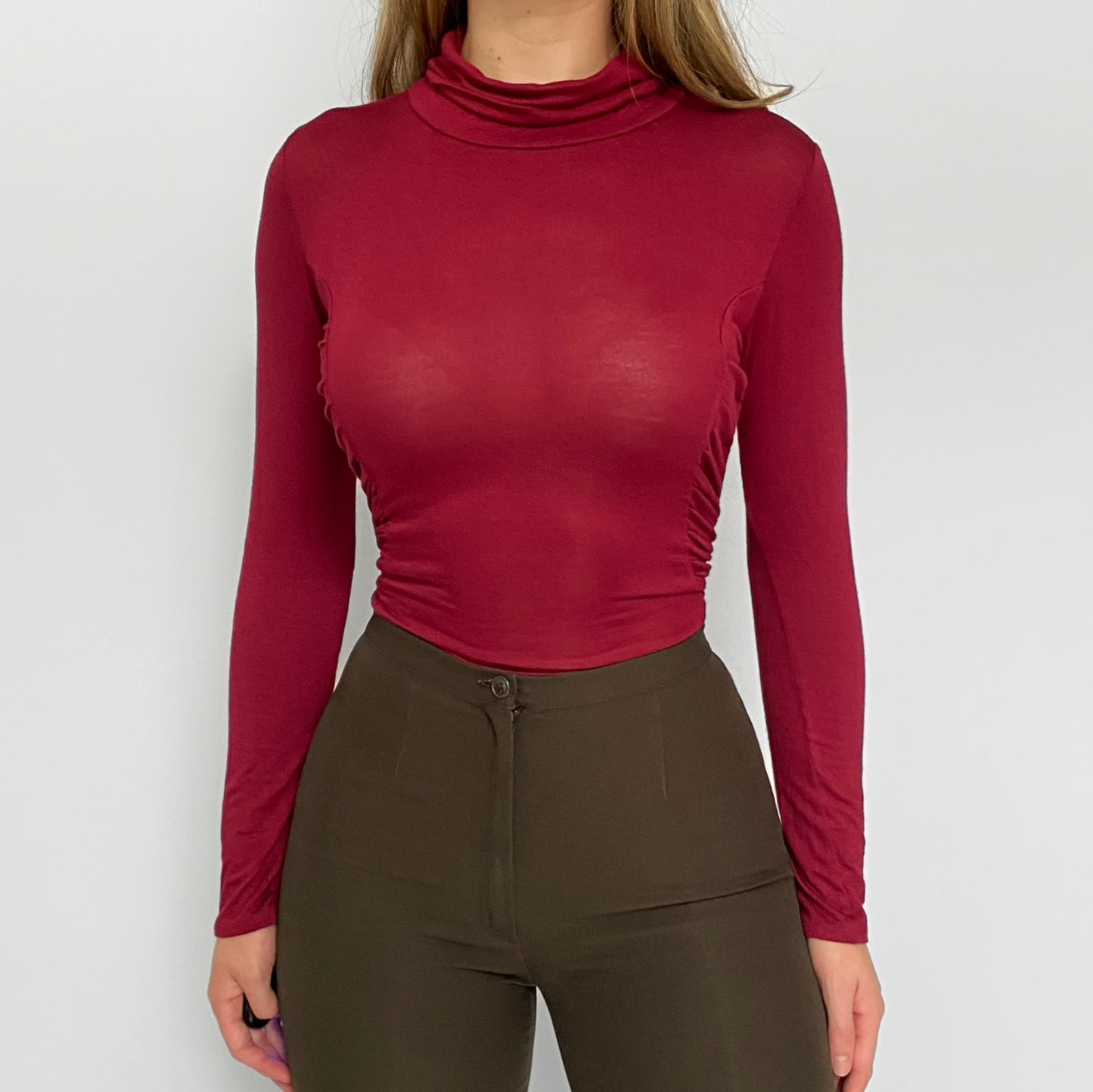 00s Burgundy Turtleneck