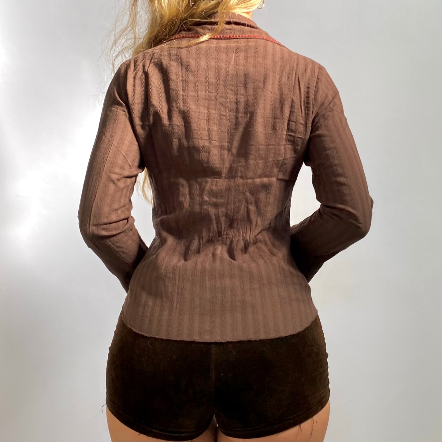 00s Floral Striped Button-up