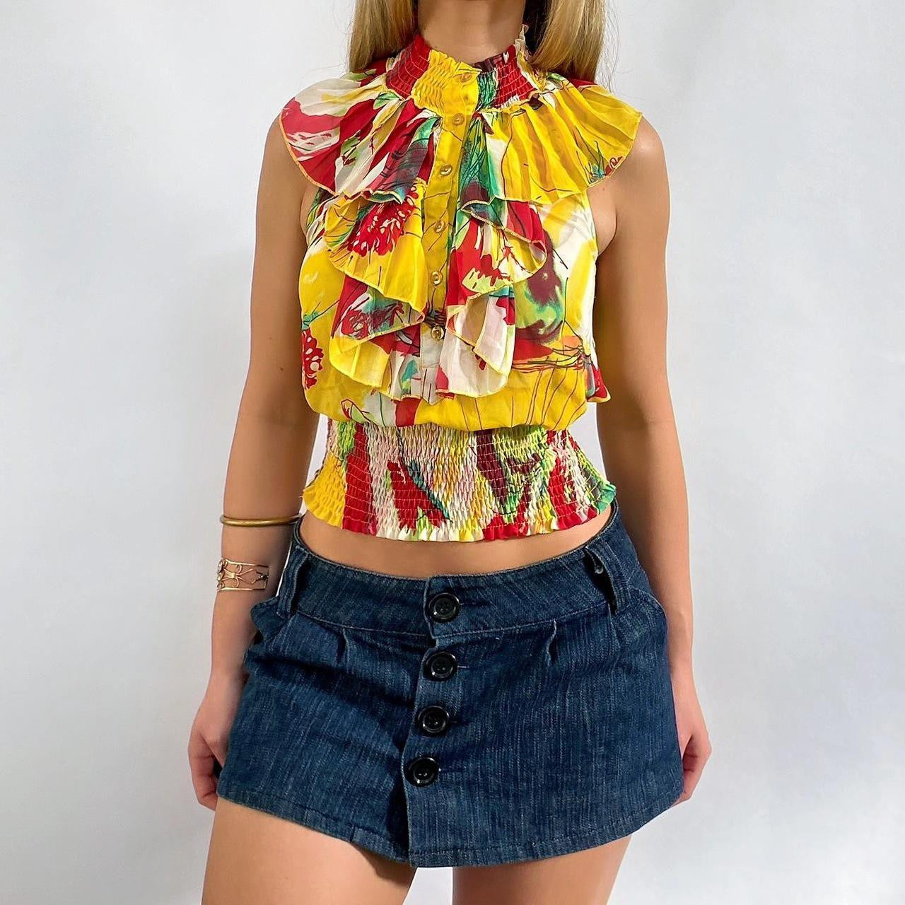 00s Layered Halter Button-up