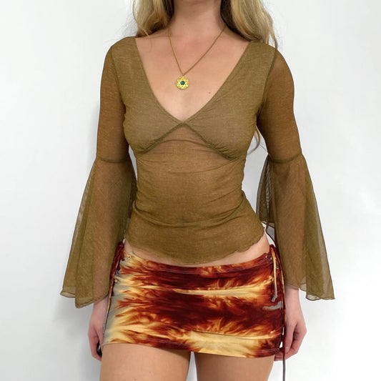 00s Bronze Bell Sleeve Top