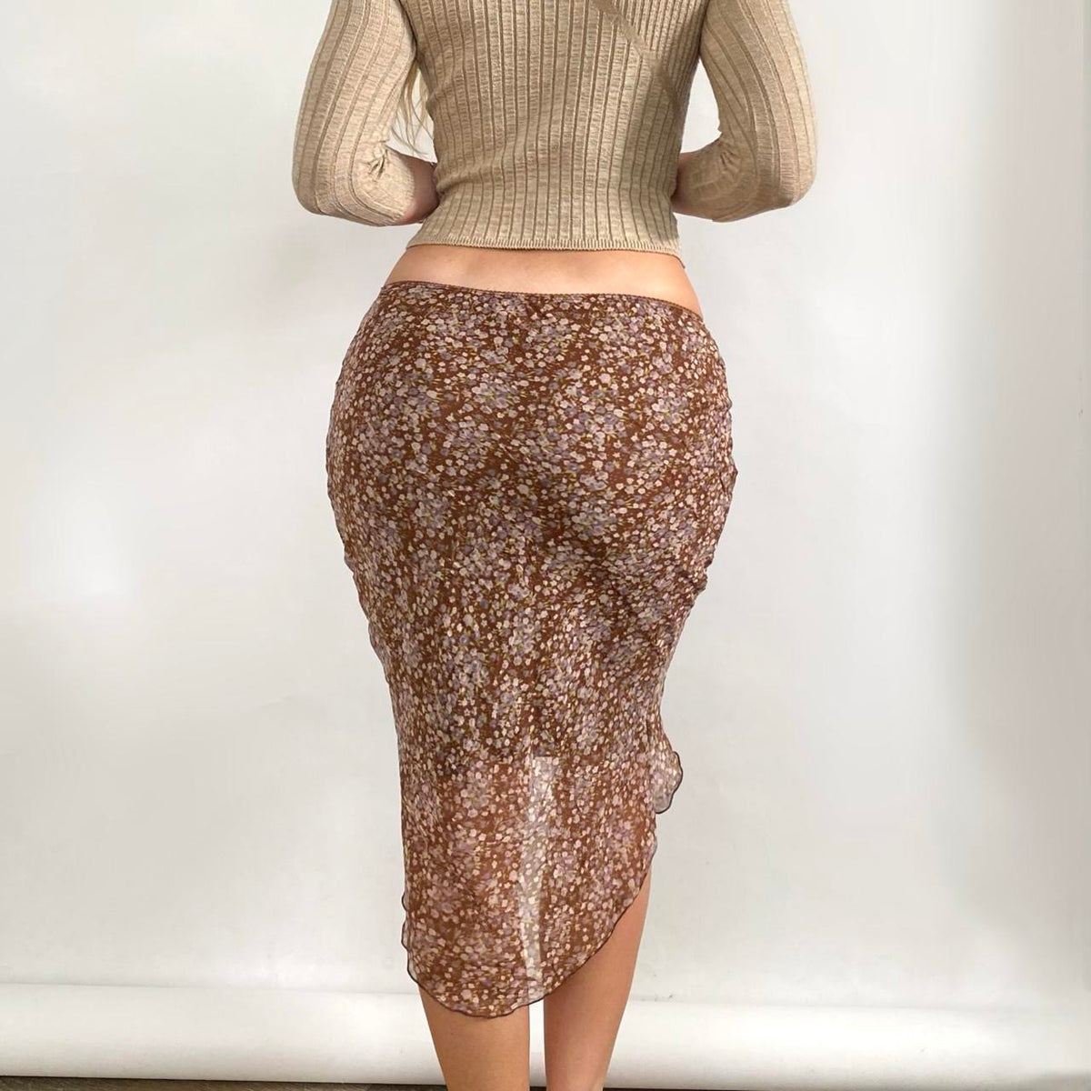 00s Floral Midi Skirt