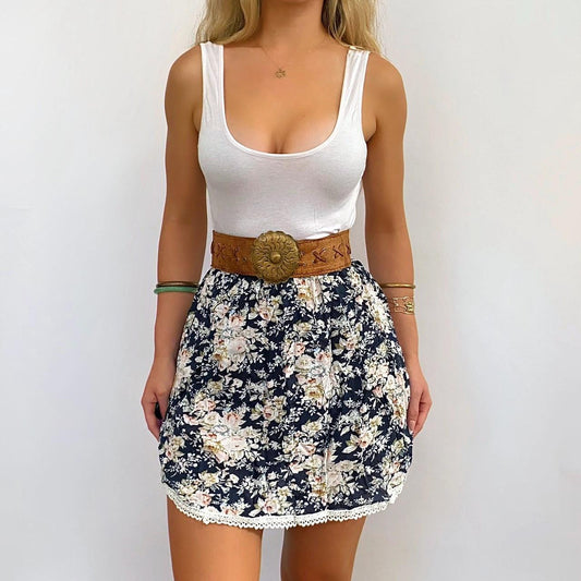 00s Floral Layered Mini Dress