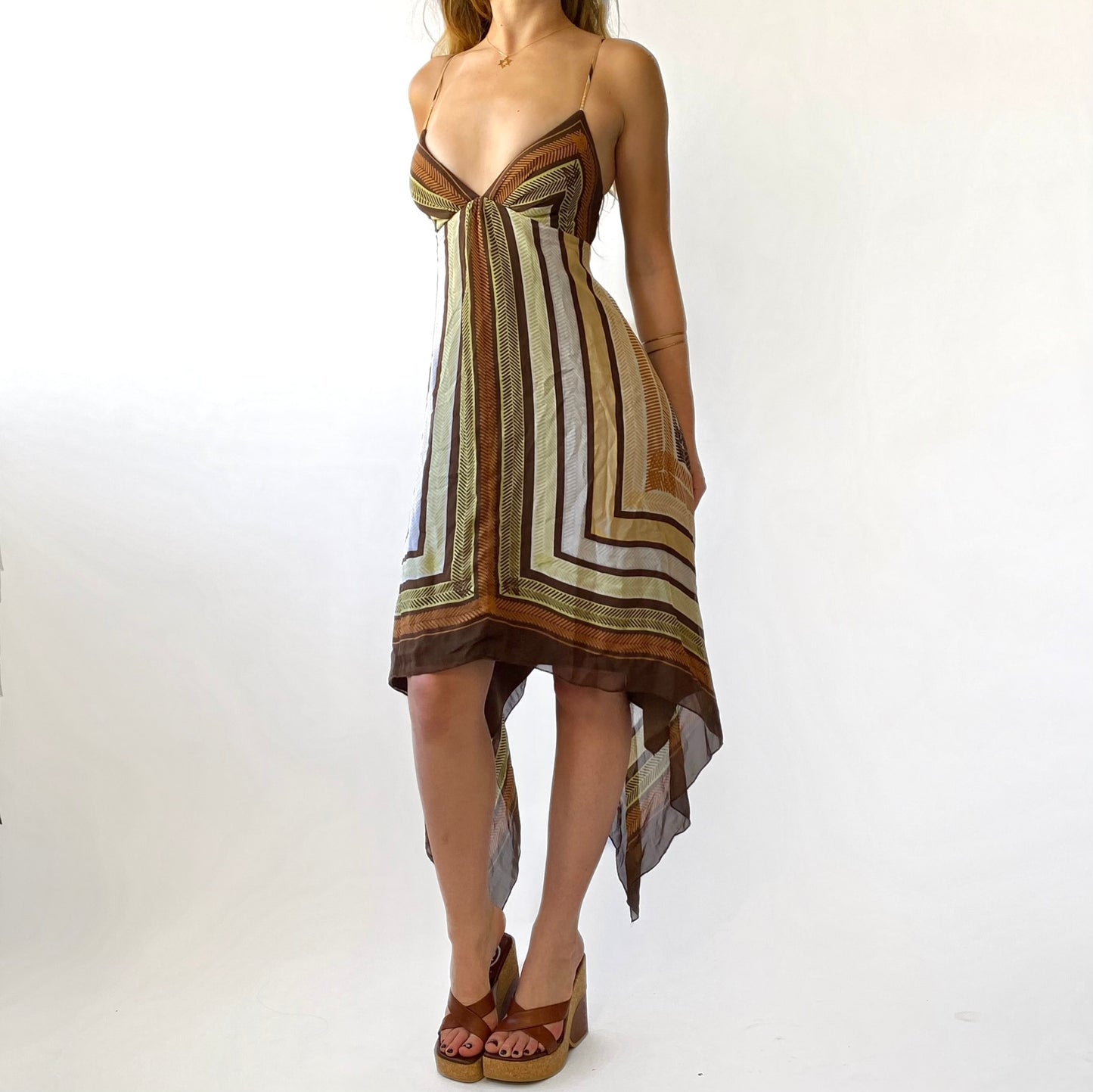 90’s BCBG Silk Asymmetrical Dress