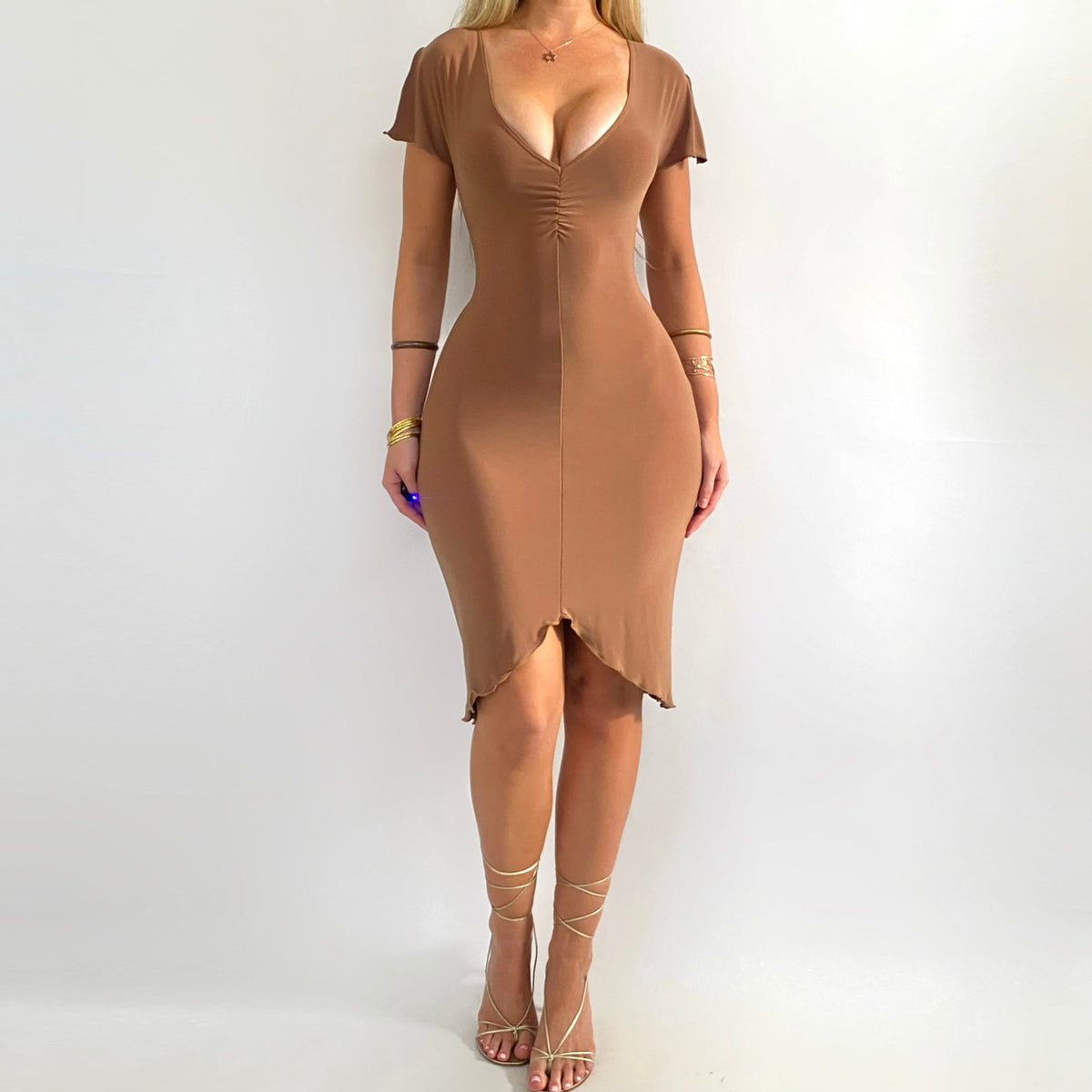 00s Slit Sleeve Dress