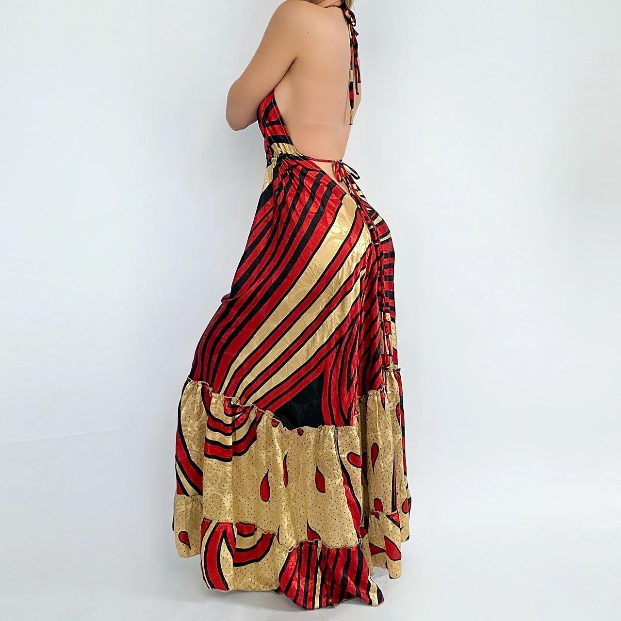 Silk Backless Maxi Dress