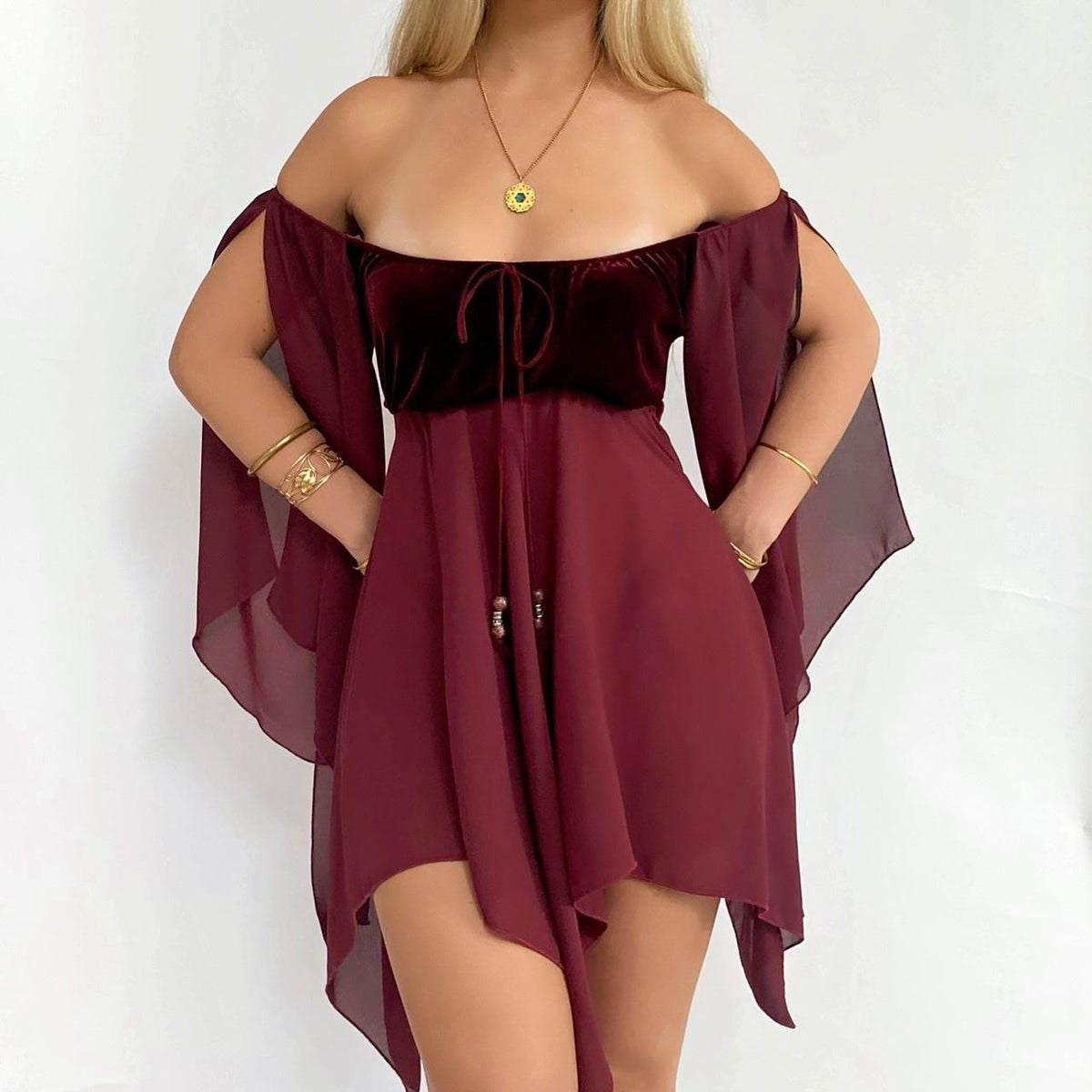 00s Velvet Handkerchief  Dress