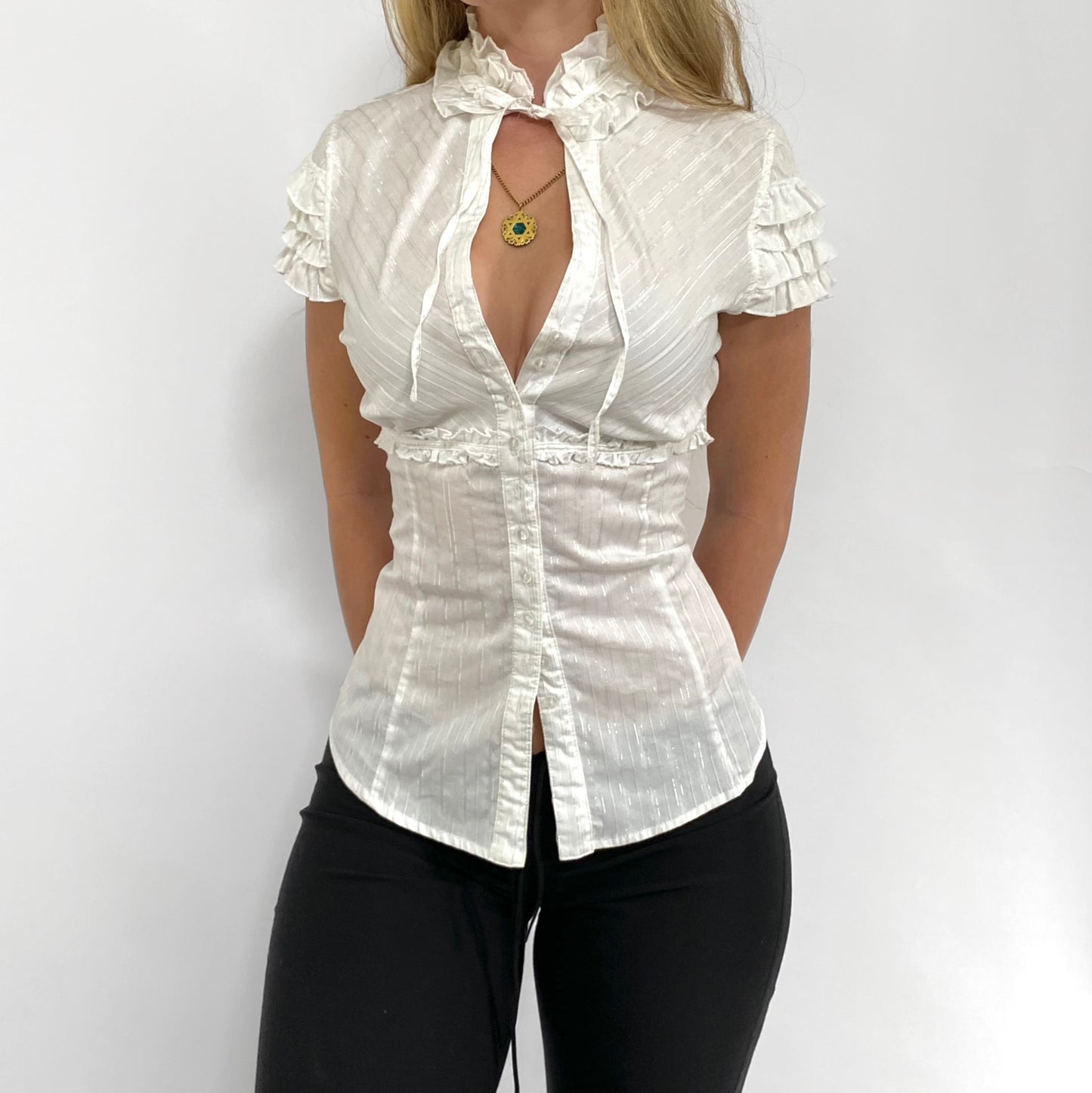 00s Pinstripe Tie Button-up