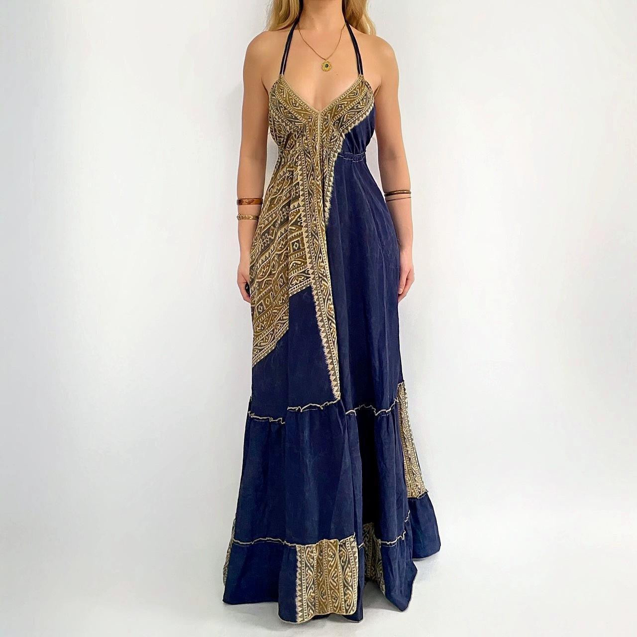 Silk Backless Maxi Dress