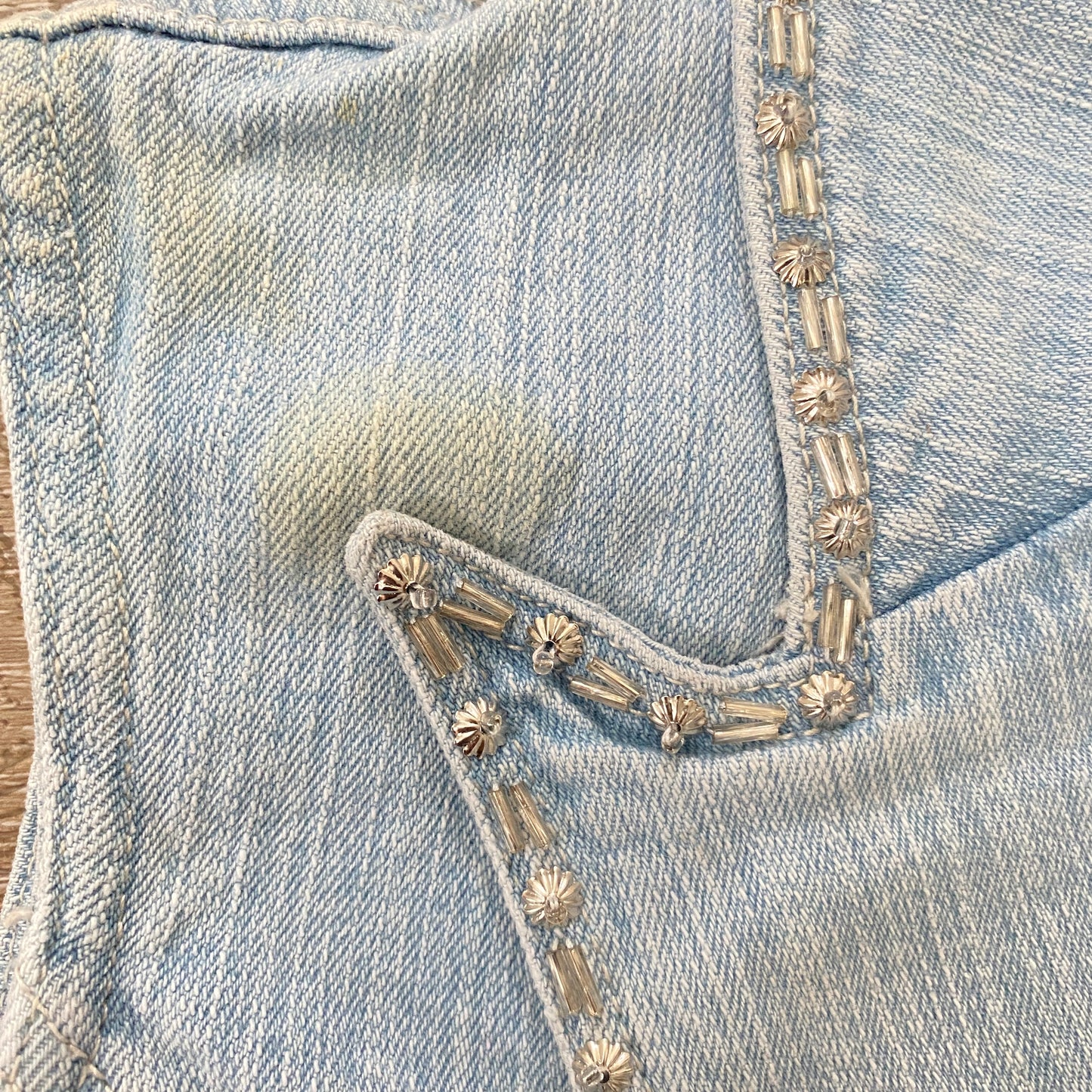 00s Beaded Denim Vest