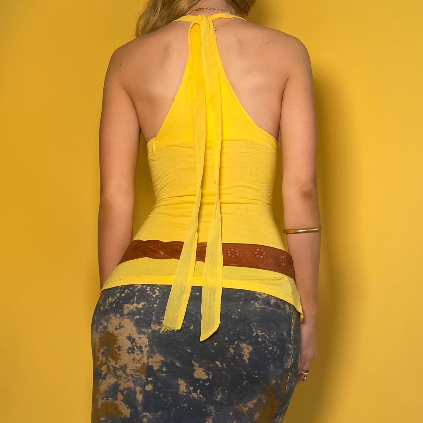 Y2k Taffy Yellow Ribbon Tank